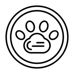 Pet pawprint Vector Icon Design Symbol