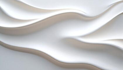 Obraz premium A white and cream-colored abstract wavy design.