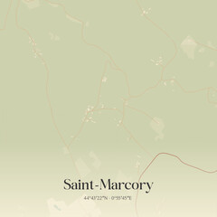Vintage map of Saint-Marcory, France.