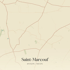 Obraz premium Vintage map of Saint-Marcouf, France.