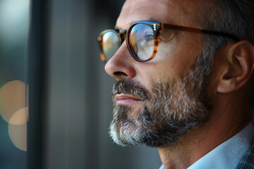 Confident professional banker in a suit standing outdoors in a business environment - Generative AI