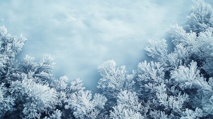 Frozen Winter Wonderland with Open Copy Space for Creative Use