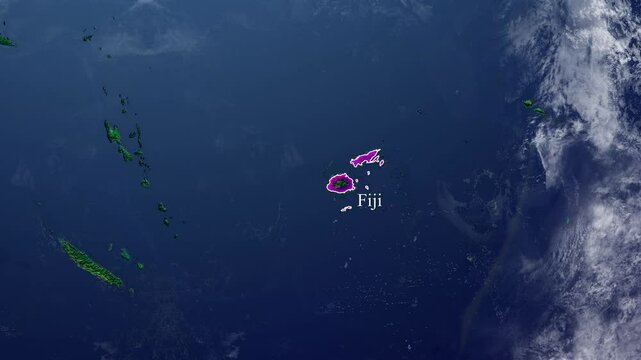FIJI Map With Borders