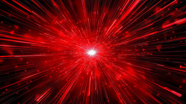 Energy shock wave, a red shock wave spreading from the central point, illuminates the entire black background