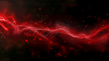 Energy shock wave, a red shock wave spreading from the central point, illuminates the entire black background