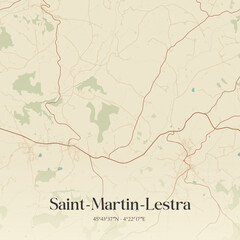 Obraz premium Vintage map of Saint-Martin-Lestra, France.