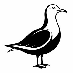 Minimalist Seagull Silhouette Vector Icon for Clean Designs