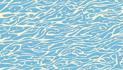 Fototapeta premium A seamless pattern of light blue and cream colored waves.