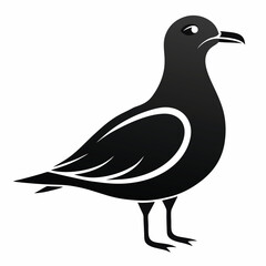 Seagull Bird Silhouette Vector Icon White Background