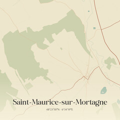 Obraz premium Vintage map of Saint-Maurice-sur-Mortagne, France.