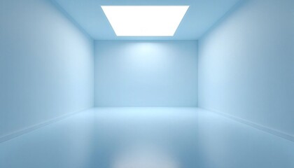 Obraz premium A blue room with two skylights and no people or objects.