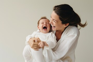 Baby laughing newborn togetherness.