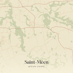 Obraz premium Vintage map of Saint-Méen, France.