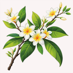 Obraz premium Simple Botanical Blossom On a White Background 