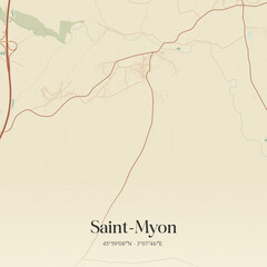 Obraz premium Vintage map of Saint-Myon, France.