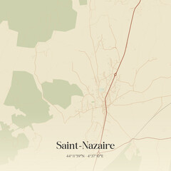 Obraz premium Vintage map of Saint-Nazaire, France.