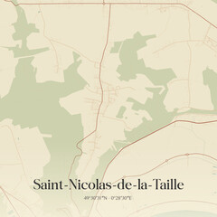 Obraz premium Vintage map of Saint-Nicolas-de-la-Taille, France.