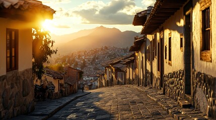 Ancient Historical Architecture of Downtown Cusco, Peru