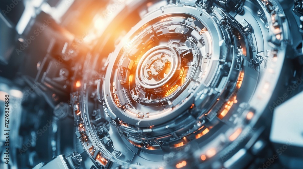 Poster futuristic abstract technology background with glowing elements