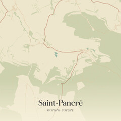 Obraz premium Vintage map of Saint-Pancré, France.