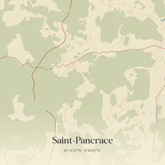 Fototapeta premium Vintage map of Saint-Pancrace, France.