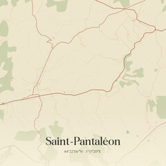 Obraz premium Vintage map of Saint-Pantaléon, France.