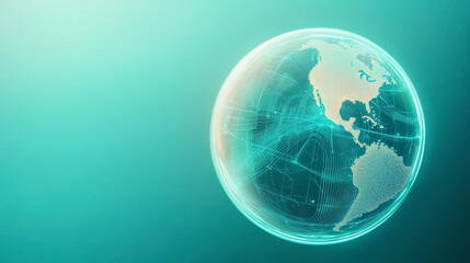 Explore digital world innovation with a transparent globe design. Discover global connectivity and technology in futuristic visuals today.