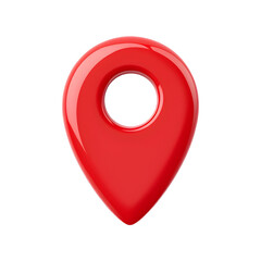 3d shiny red location map pin isolated on transparent background. Location map pin png