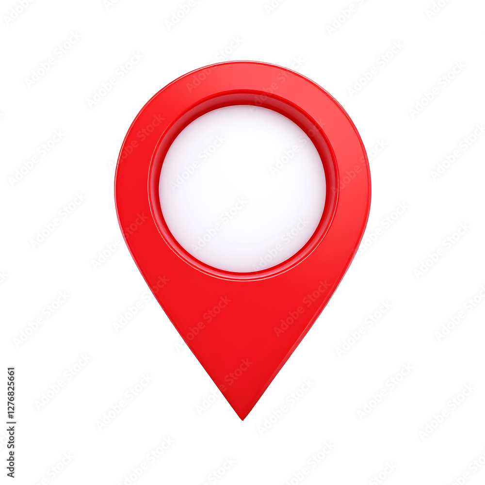 Poster 3d red location map pin icon isolated on white or transparent background. red location icon, locatio