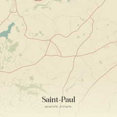 Obraz premium Vintage map of Saint-Paul, France.