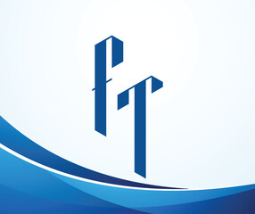 FT letter logo design template elements. Modern abstract digital alphabet letter logo. Vector illustration. New Modern logo.