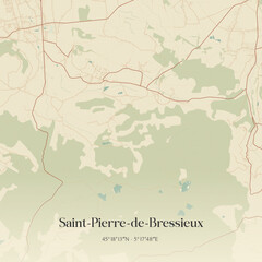 Obraz premium Vintage map of Saint-Pierre-de-Bressieux, France.