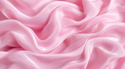 Fototapeta premium Soft pink silk with delicate folds creates an elegant texture, ideal for design projects requiring a graceful and pastel aesthetic