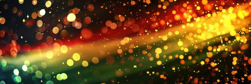 Zimbabwe Independence Day, Black History Month, abstract red yellow green black shiny background, Zimbabwe flag, horizontal banner, copy space, free space for text - Powered by Adobe