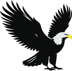 A simple Bald Eagle  vector style with white background