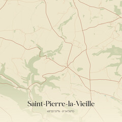 Obraz premium Vintage map of Saint-Pierre-la-Vieille, France.
