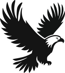 A simple Bald Eagle  vector style with white background