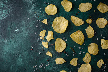 Crispy salty homemade potato chips