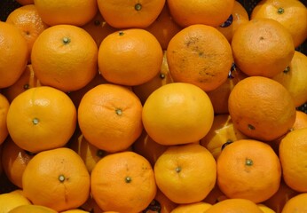 a pile of fresh oranges fruit