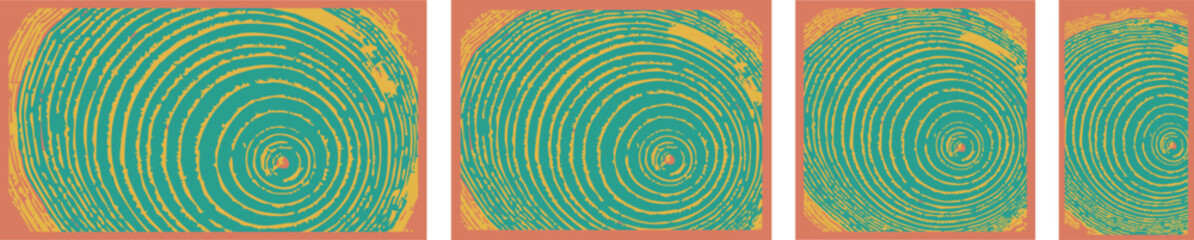 Tree Rings Vector Set – Wood Slice Print Textures for Posters, Invitations, and Design
