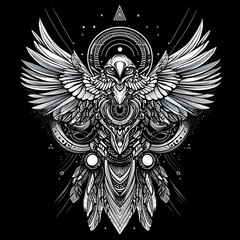 Fototapeta premium Abstract stylized eagle design graphic art