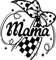 Retro Checkered Mama Mother T-shirt Design | Vintage Mom typography t shirt design