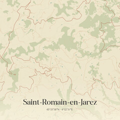 Fototapeta premium Vintage map of Saint-Romain-en-Jarez, France.