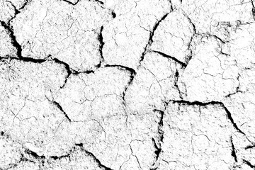 Texture soil dry crack background pattern of drought lack of water of nature white black old broken.