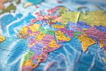 Naklejka premium Detailed political map of world, clean and informative design with vibrant colors