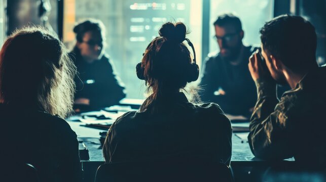 Team preparing for a simulated hostage negotiation, practicing skills in communication and psychological tactics