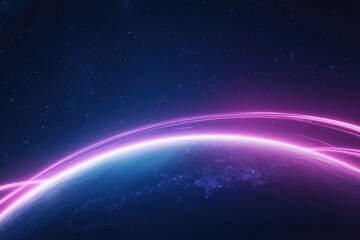 Obraz premium futuristic depiction of planet earth with swirling plasma waves visualizing fusion of technology and natural elements