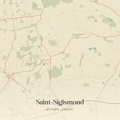 Obraz premium Vintage map of Saint-Sigismond, France.