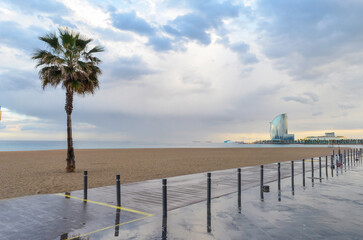 Obraz premium Playa La Barceloneta, España, Europa