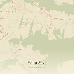 Obraz premium Vintage map of Saint-Sixt, France.